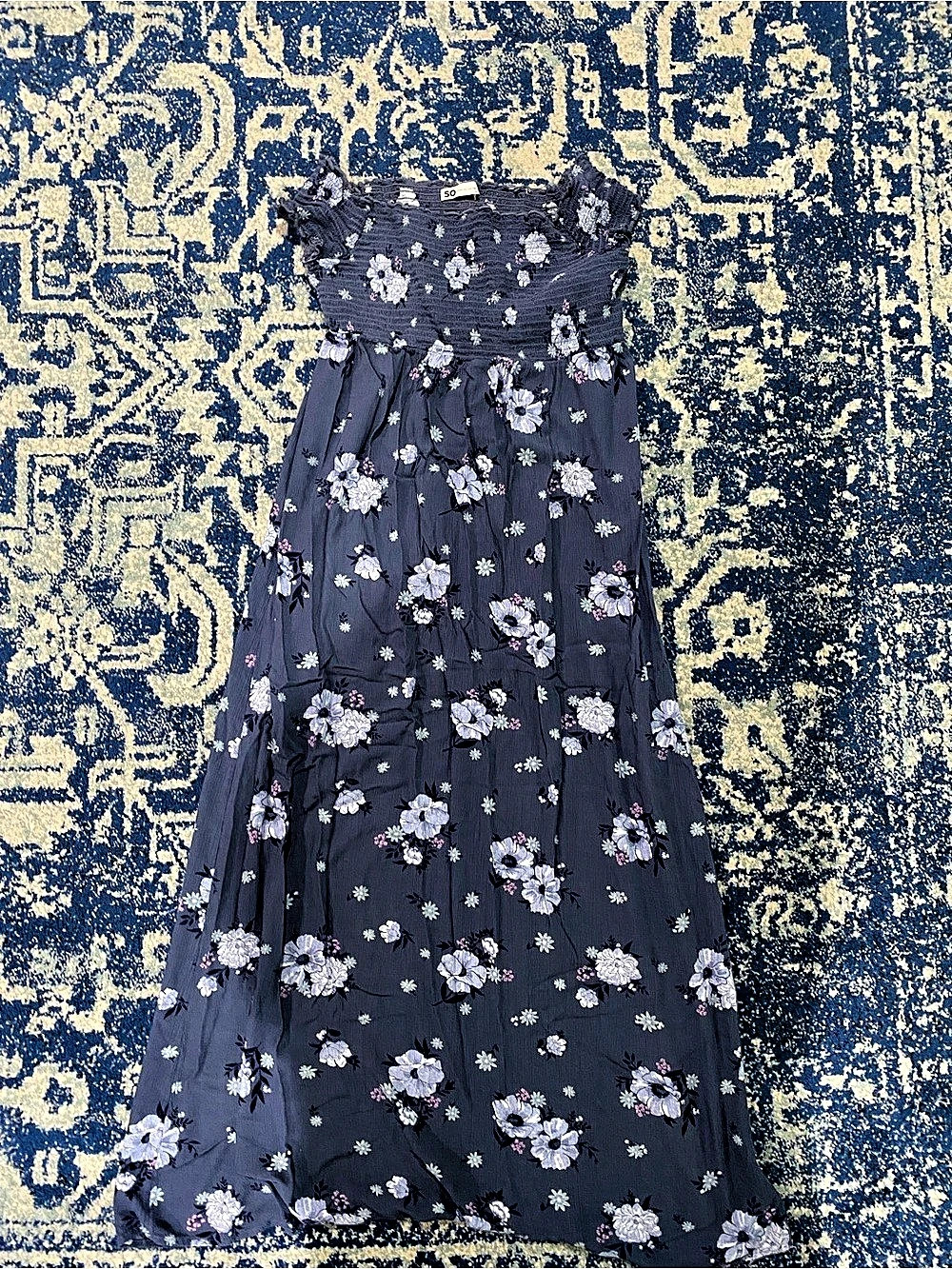 SO Maxi Dress Floral Blue & White Size Medium